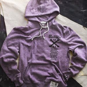 Roots Of Fight Malcolm X Hoodie Rare Out Of Print Mens X Large Purple